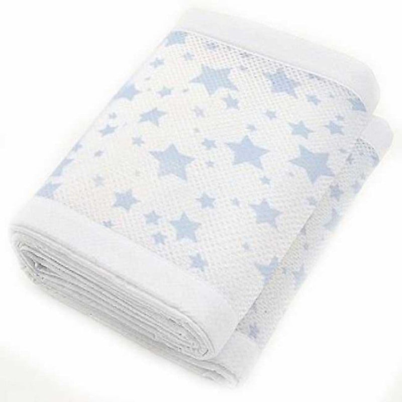 BreathableBaby 2 Sided Breathable mesh Cot Liner Twinkle Blue