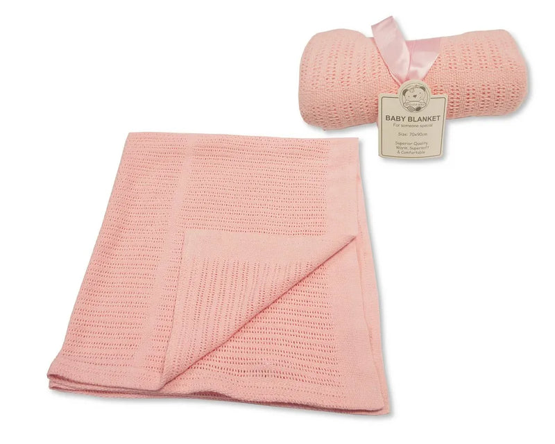 Snuggle Baby Cellular Cot Blanket | Pink