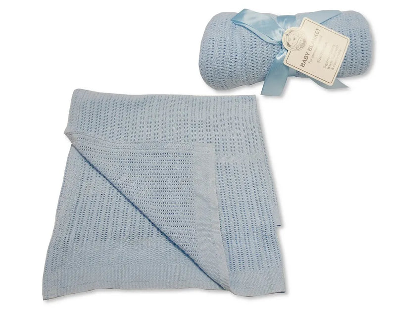 Snuggle Baby Cellular Cot Blanket | Blue