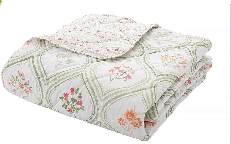 Catherine Lansfield Cameo Floral Bedspread | Green