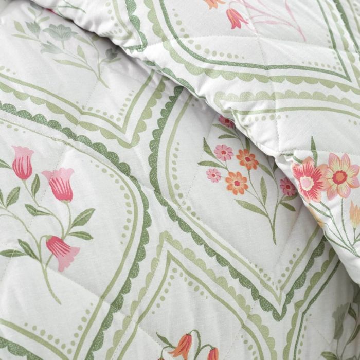 Catherine Lansfield Cameo Floral Bedspread | Green