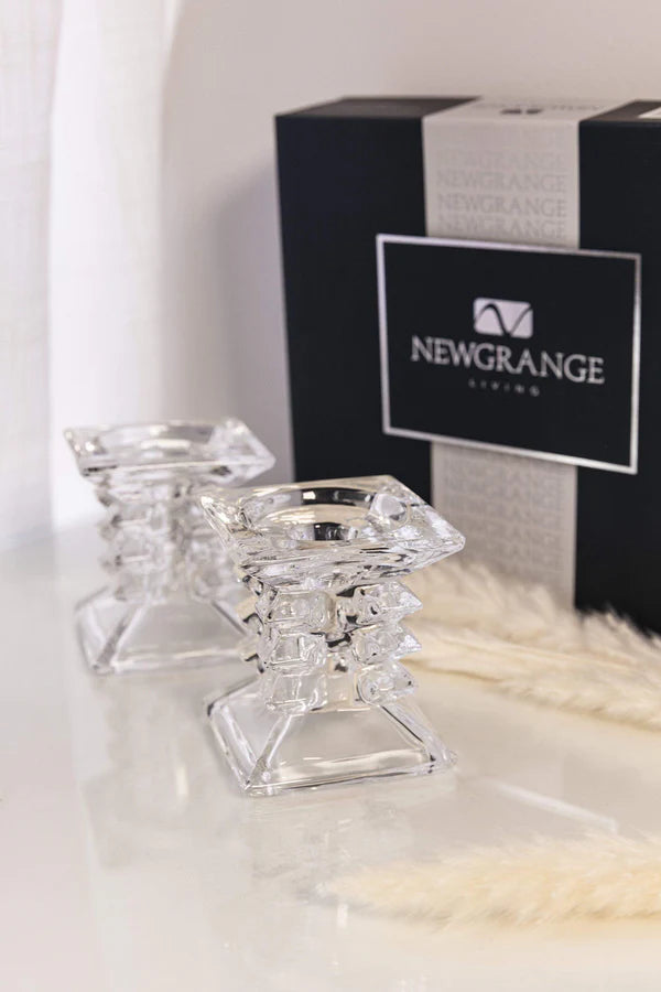 Newgrange Living Ziggy Pillar Candleholder Set with Candles | Cream 1002286