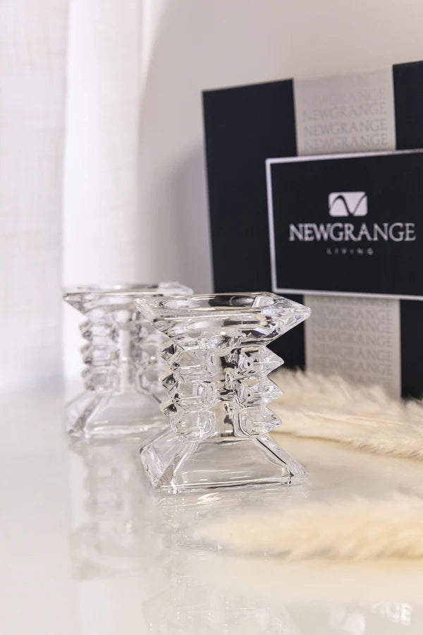 Newgrange Living Ziggy Pillar Candleholder Set with Candles | Cream 1002286
