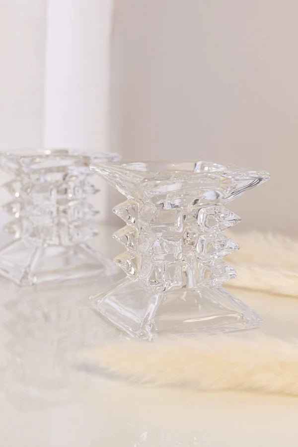 Newgrange Living Ziggy Pillar Candleholder Set with Candles | Cream 1002286