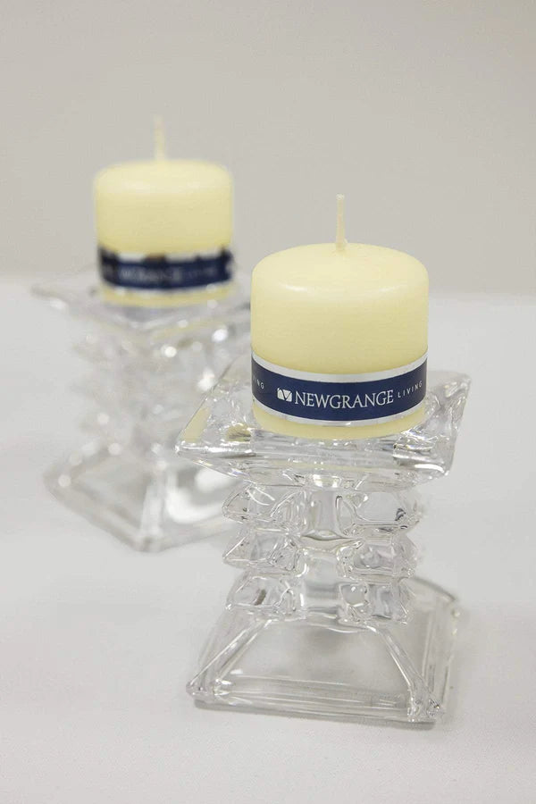 Newgrange Living Ziggy Pillar Candleholder Set with Candles | Cream 1002286