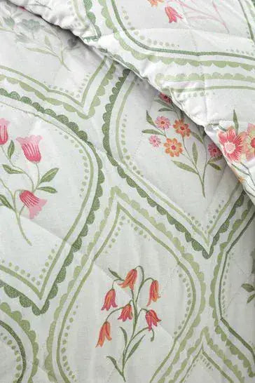 Catherine Cameo Floral Quilt Set | Green