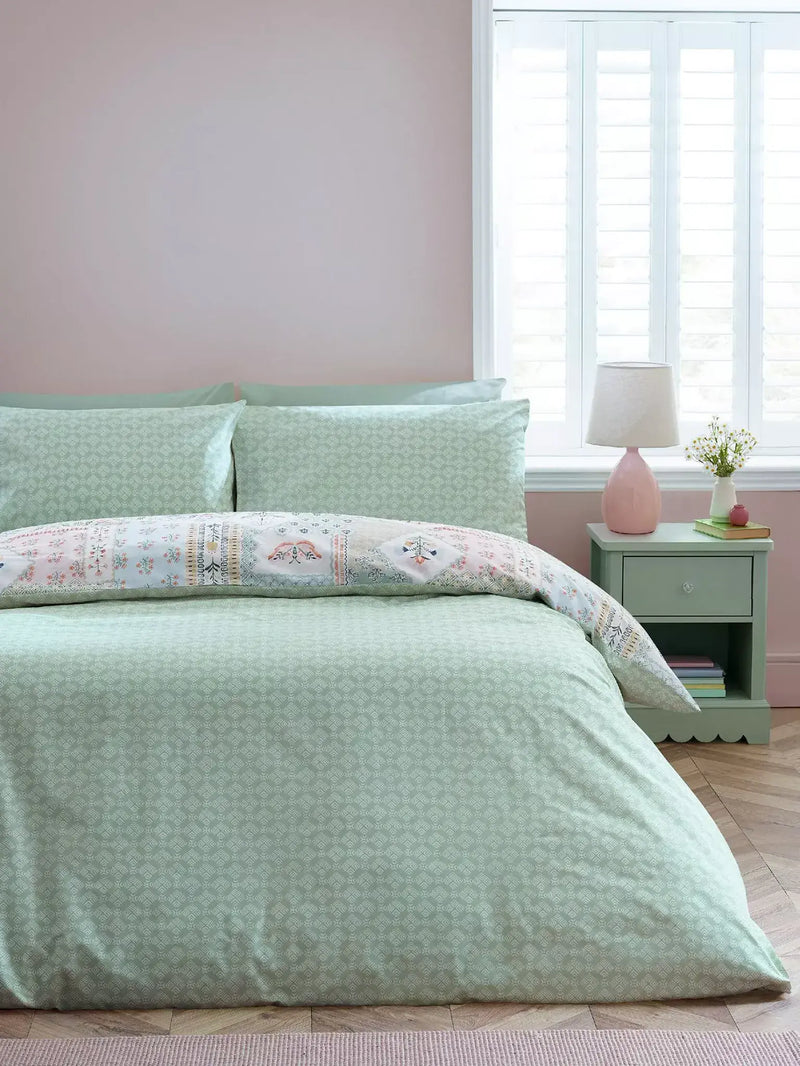 Catherine Folk Patchwork Quilt Set | Green