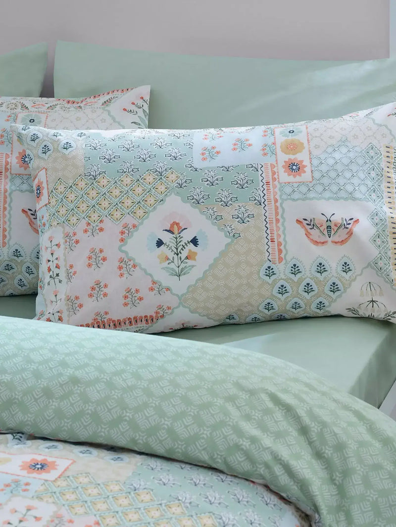 Catherine Folk Patchwork Quilt Set | Green