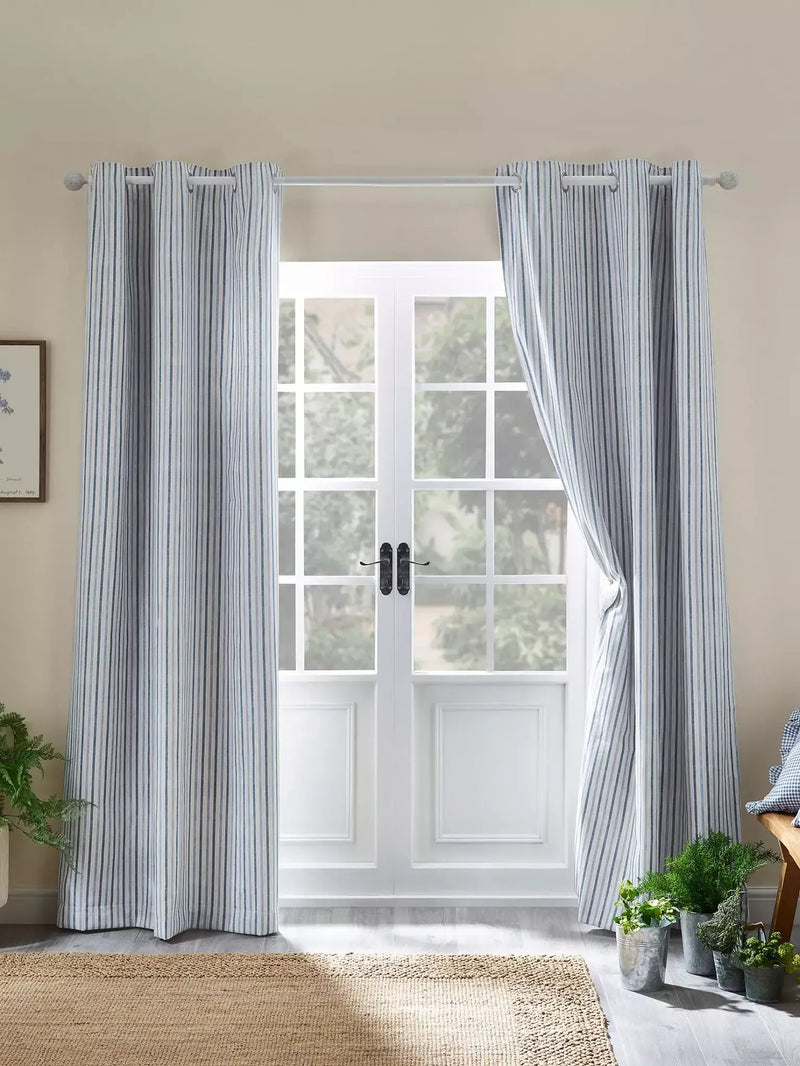 Catherine Lansfield Logan Eyelet Curtains | Blue