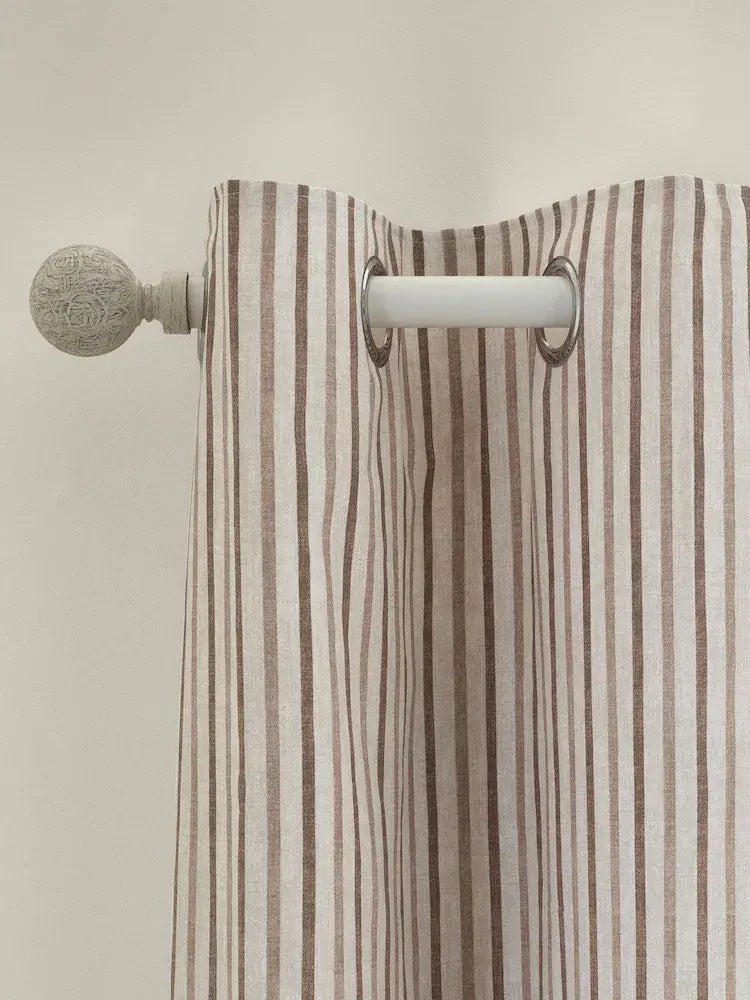 Catherine Lansfield Logan Eyelet Curtains | Natural
