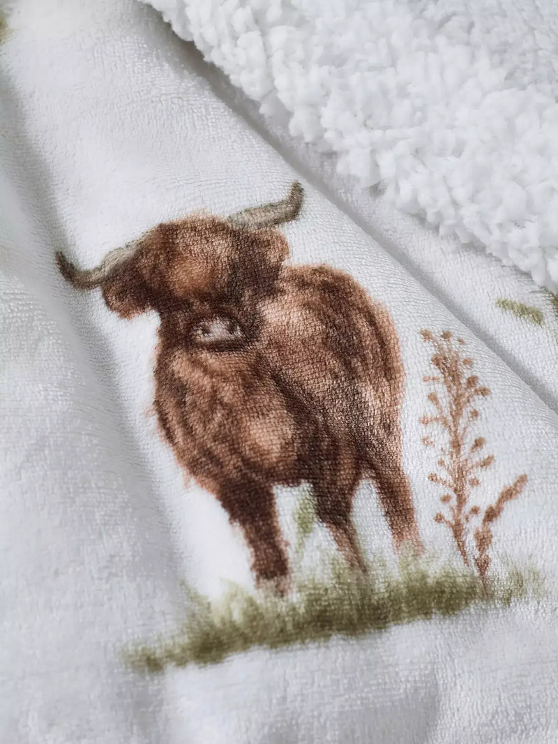 Catherine Lansfield Angus Highland Cow Throw | Natural