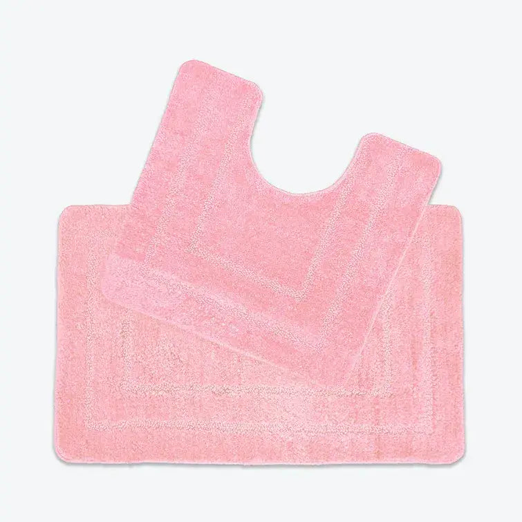 Catherine Lansfield Armoni Bath & Pedestal Mat Set | Pink