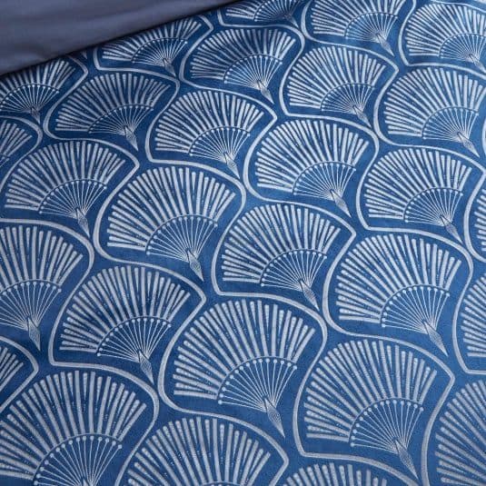 Catherine Lansfield Art Deco Pearl Quilt Set Navy