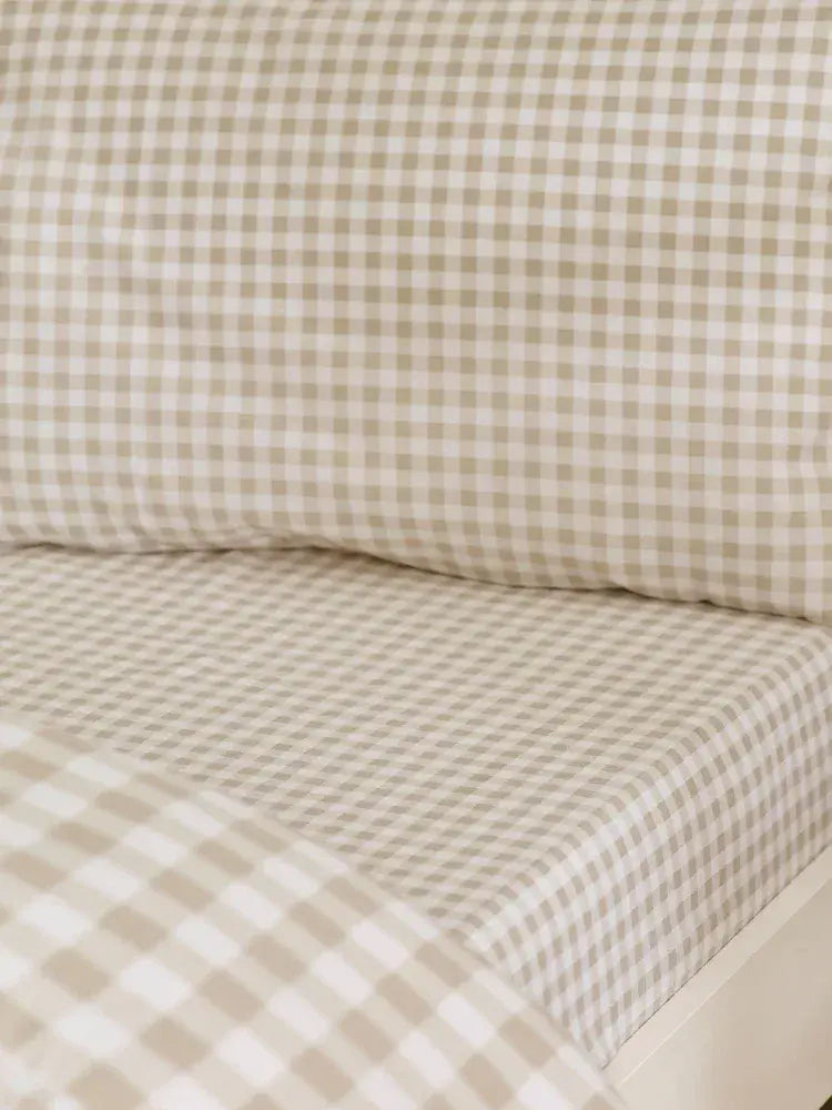 Catherine Lansfield Bamford Gingham Fitted Sheet | Natural