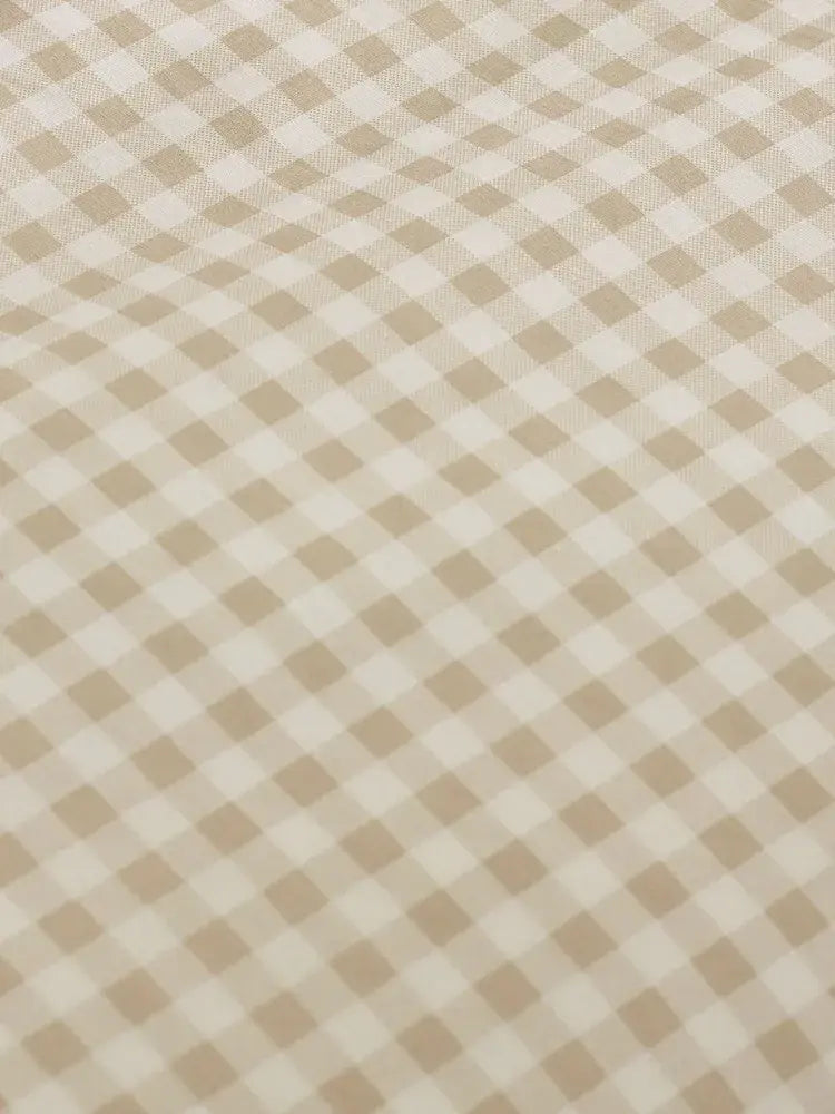Catherine Lansfield Bamford Gingham Fitted Sheet | Natural