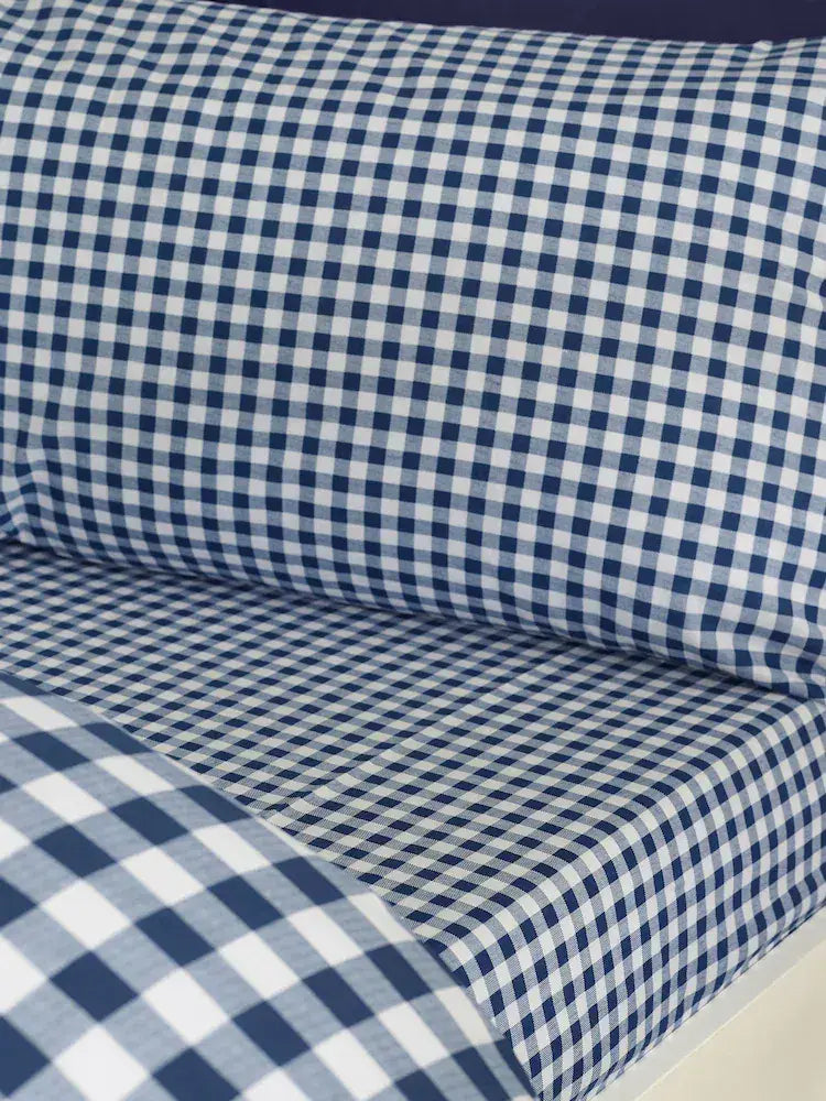 Catherine Lansfield Bamford Gingham Fitted Sheet | Navy