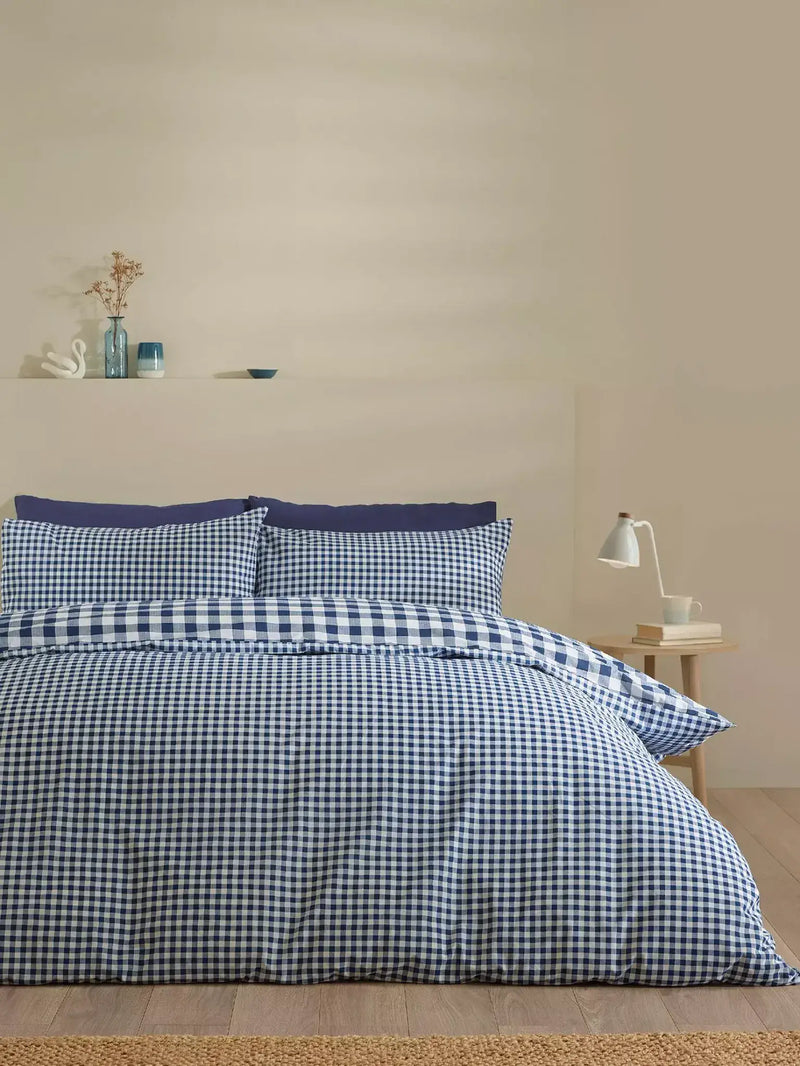 Catherine Lansfield Bamford Gingham Quilt Set | Navy