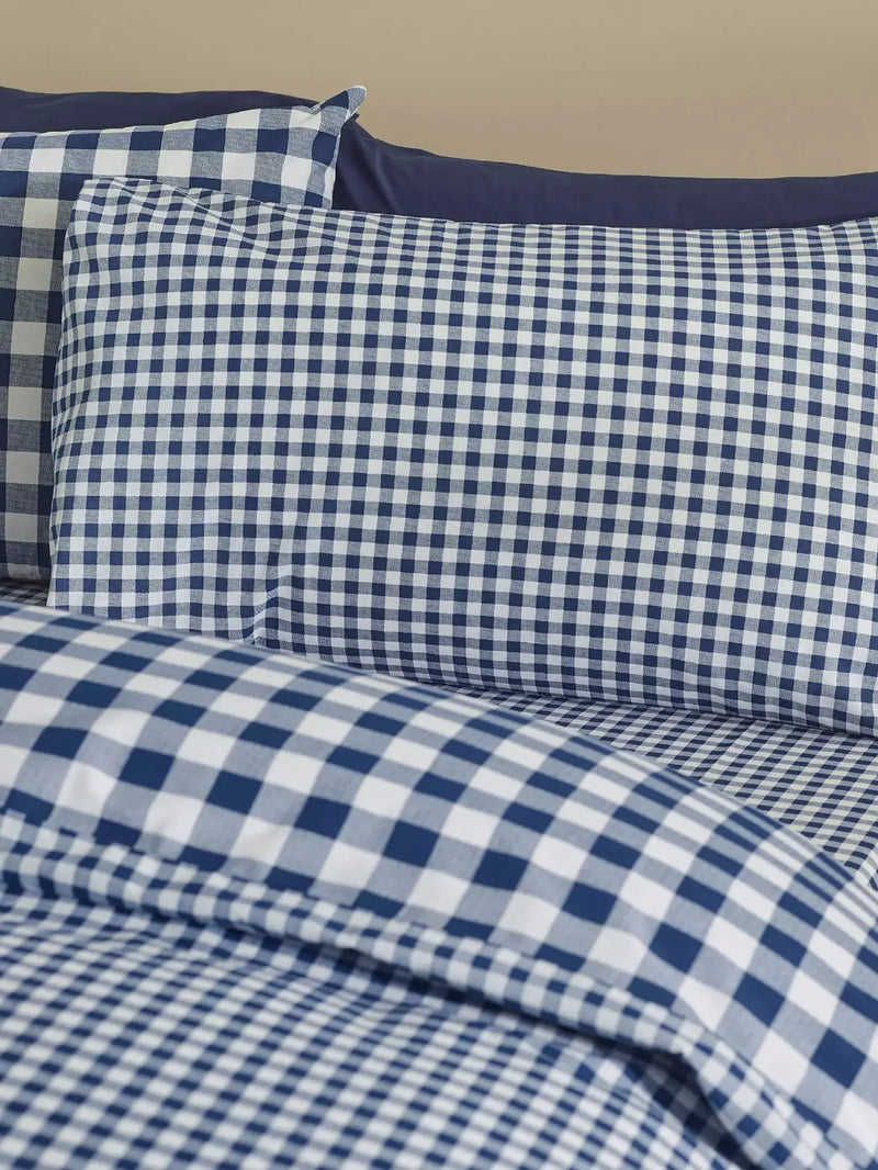 Catherine Lansfield Bamford Gingham Quilt Set | Navy