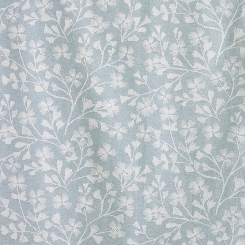 Catherine Lansfield Brooke Floral Pencil Pleat Curtains | Duck Egg