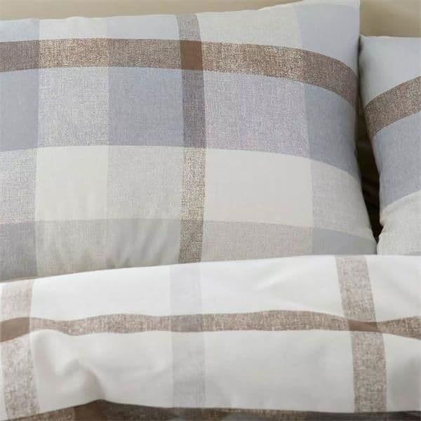 Catherine Lansfield Brushed Check Quilt Set | Natural