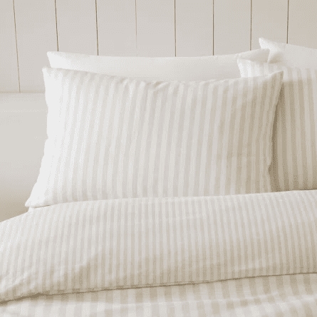 Catherine Lansfield Brushed Stripe Quilt Set |Natural