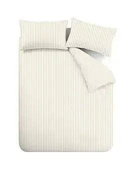 Catherine Lansfield Brushed Stripe Quilt Set |Natural