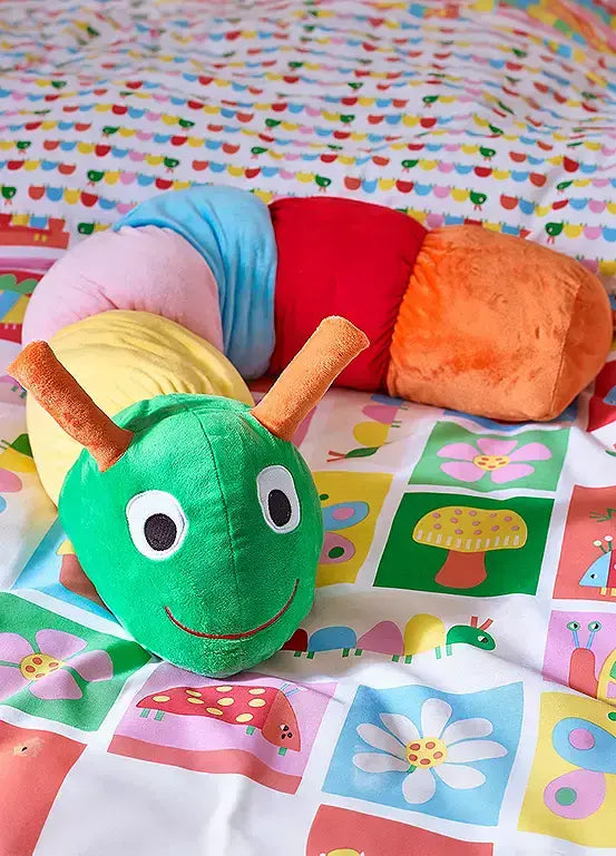 Catherine Lansfield  Charlee Caterpillar Bright 3D Cushion | Bright
