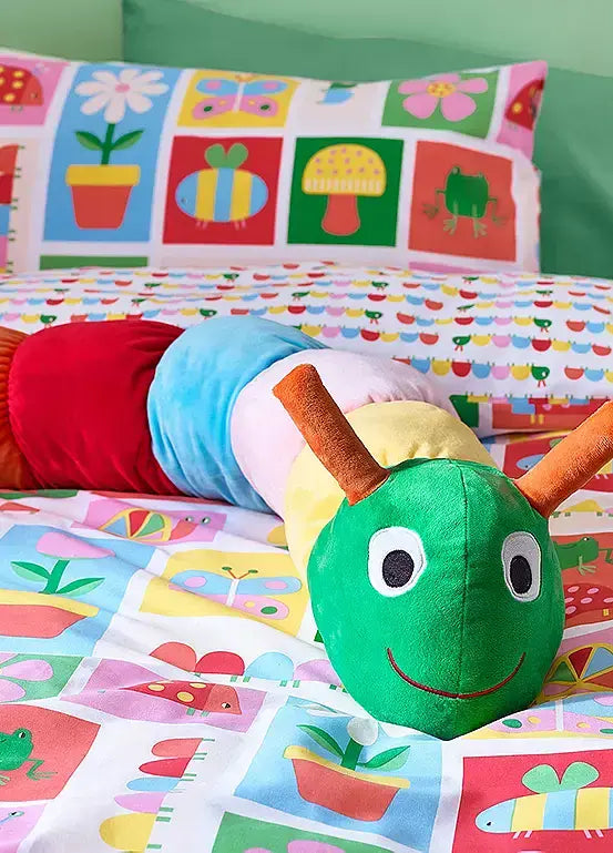 Catherine Lansfield  Charlee Caterpillar Bright 3D Cushion | Bright