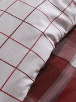 Catherine Lansfield  Check Reversible Brushed Duvet Cover Set in Red