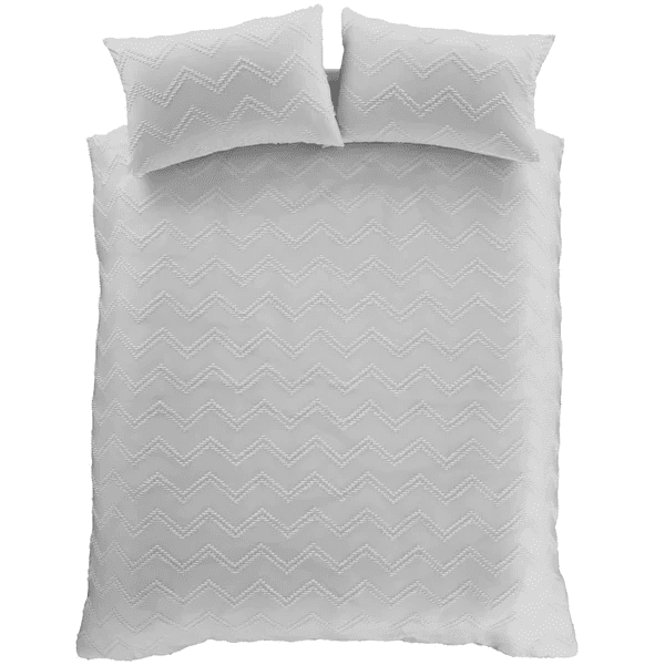 Catherine Lansfield Chevron Clipped Jacquard Duvet Set Natural