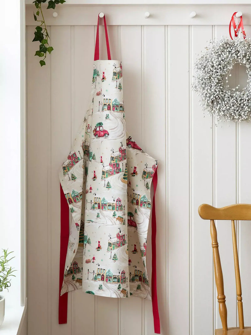 Catherine Lansfield Christmas Town Apron | Natural