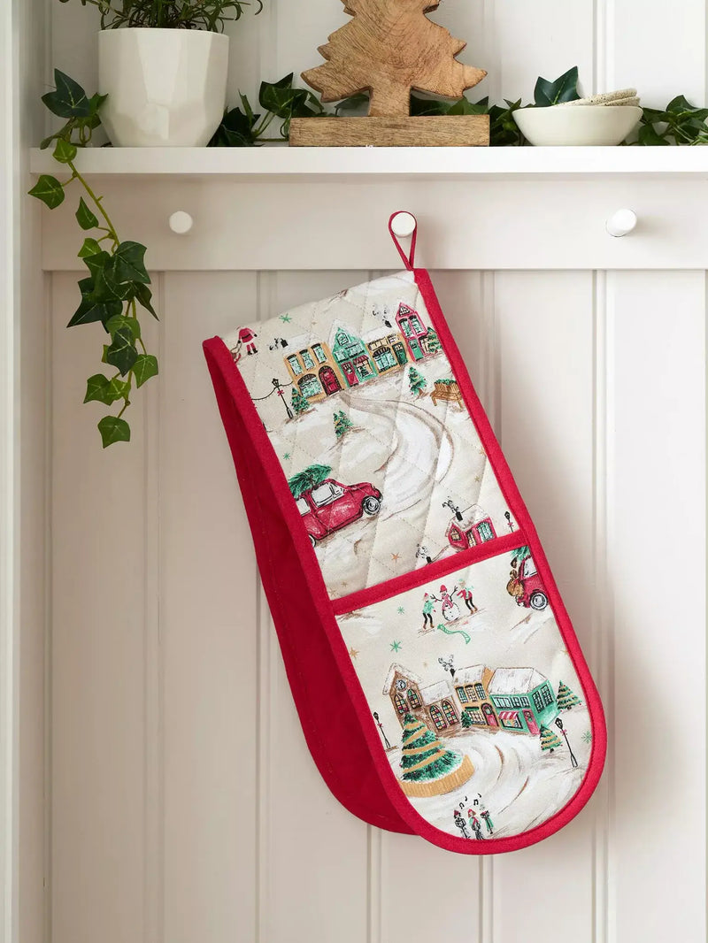 Catherine Lansfield  Christmas Town Oven Glove | Natural
