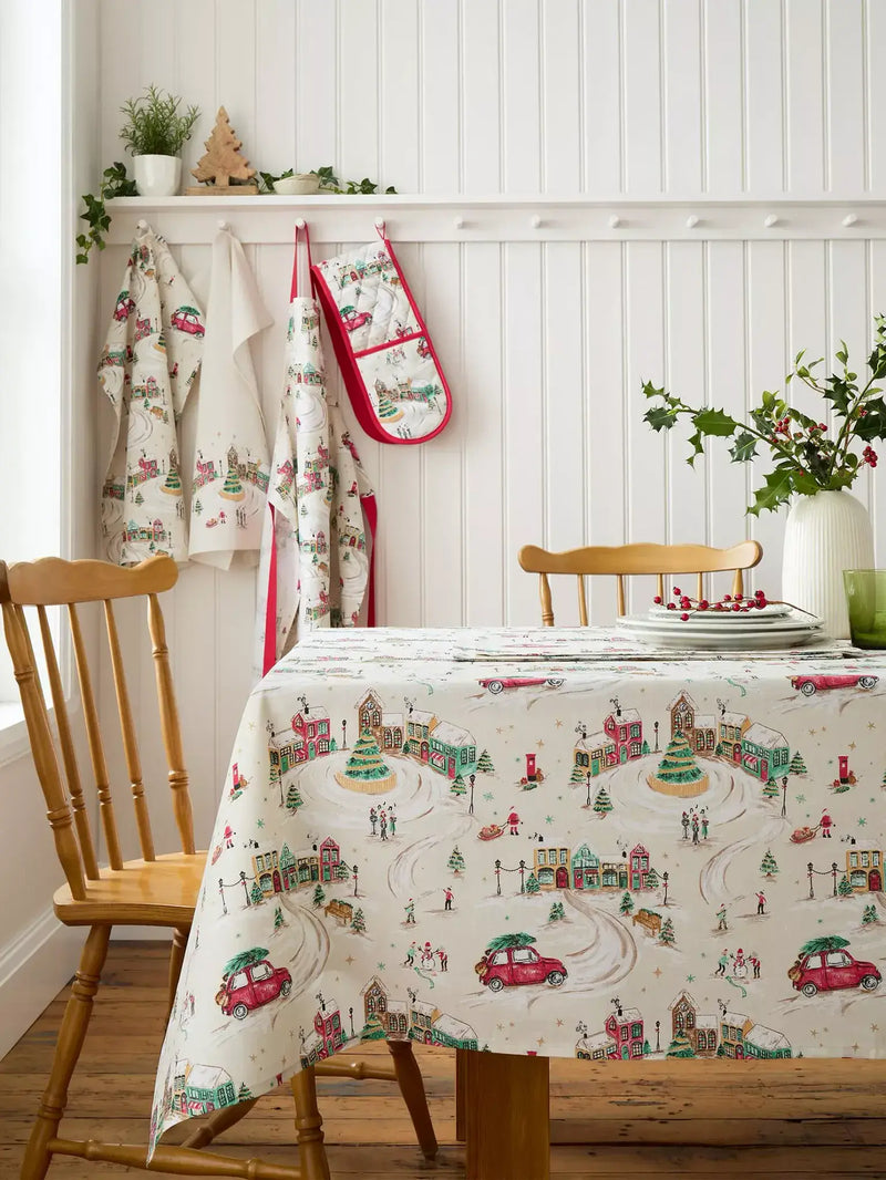 Catherine Lansfield  Christmas Town Table Cloth | Natural