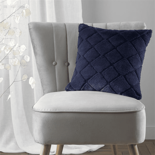 Catherine Lansfield Cosy Diamond Filled Cushion Navy