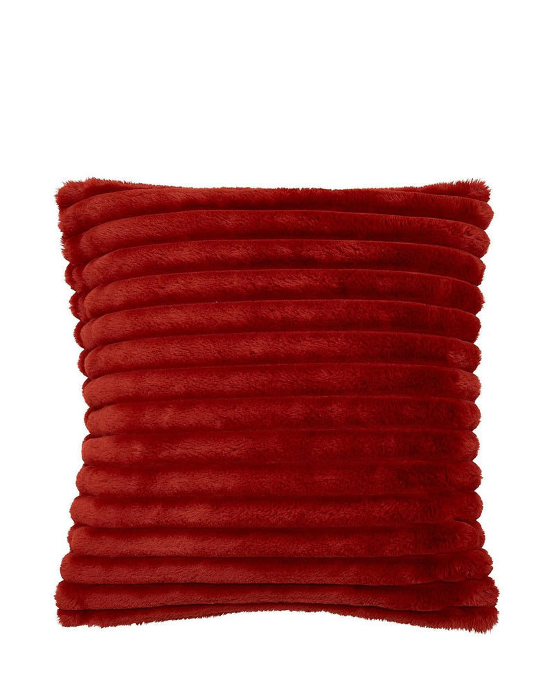 Catherine Lansfield Cosy Ribbed Filled Cushion | Burnt Orange