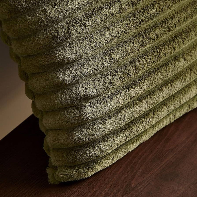 Catherine Lansfield Cosy Ribbed  Filled Cushion | Olive