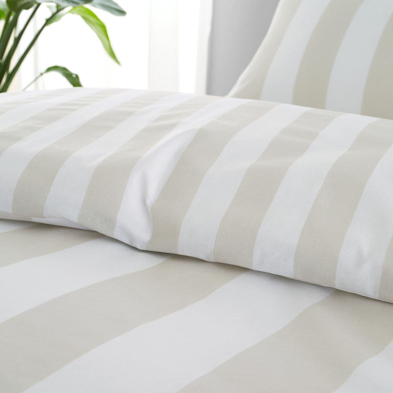 Catherine Lansfield Cove Stripe Quilt Set  | Natural
