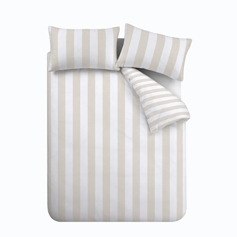 Catherine Lansfield Cove Stripe Quilt Set  | Natural