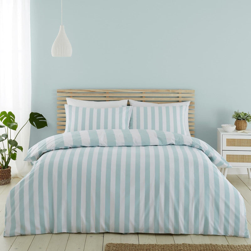 Catherine Lansfield Cove Stripe Quilt Set  | Seafoam