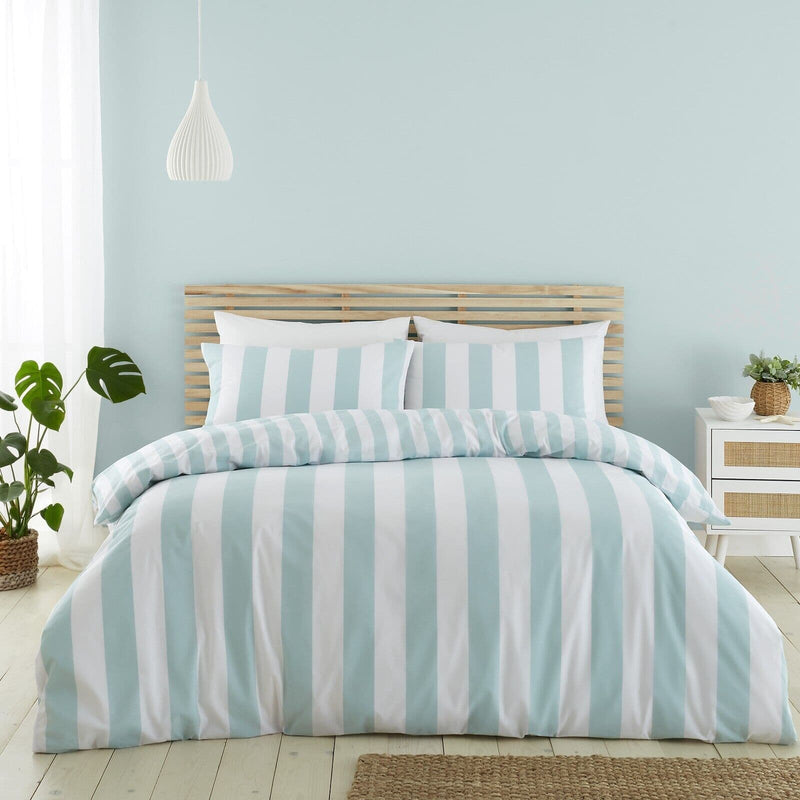 Catherine Lansfield Cove Stripe Quilt Set  | Seafoam