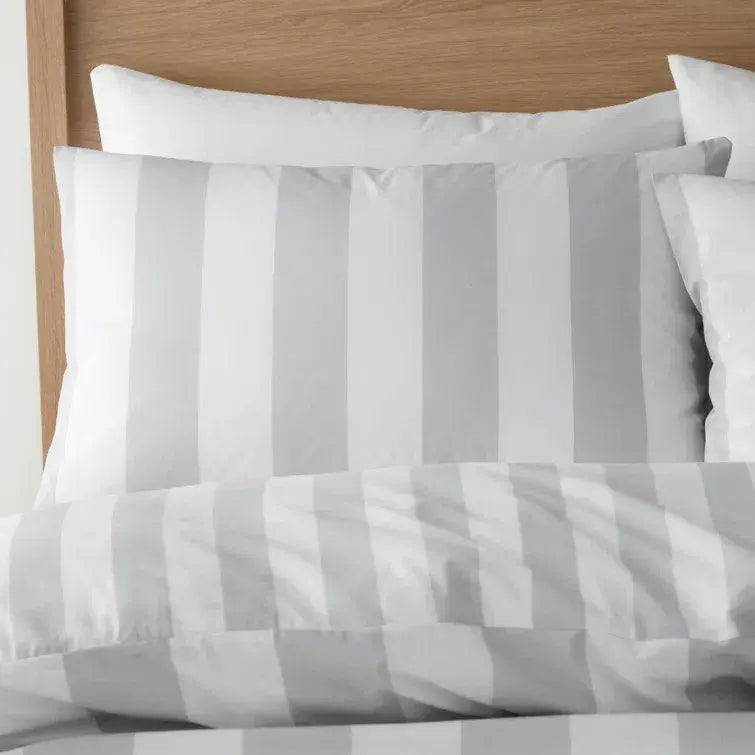 Catherine Lansfield Cove Stripe Quilt Set  | Silver