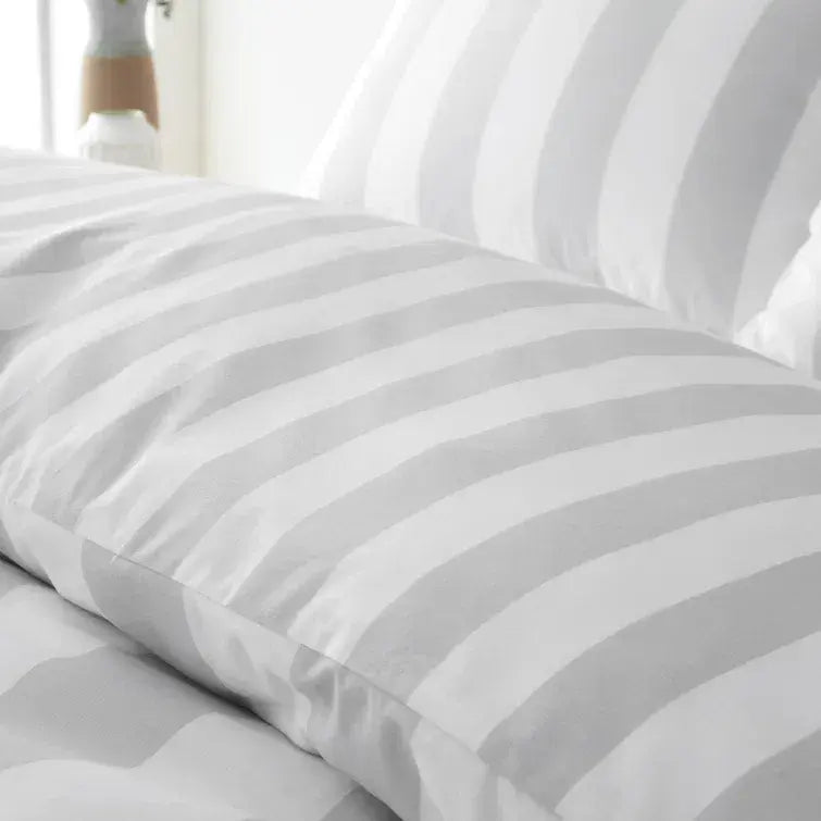 Catherine Lansfield Cove Stripe Quilt Set  | Silver