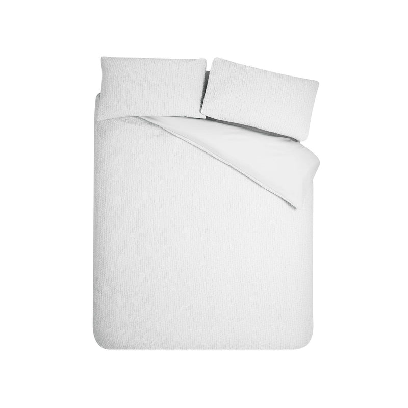 Catherine Lansfield Crinkle Seersucker Quilt Set| White