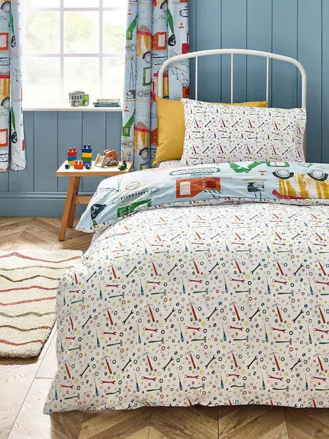 Catherine Lansfield Diggers Dreams Quilt Set| Blue