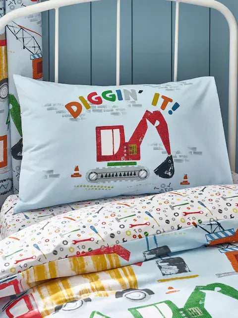 Catherine Lansfield Diggers Dreams Quilt Set| Blue