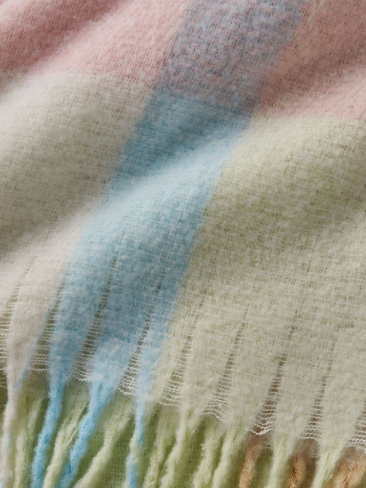 Catherine Lansfield Faux Mohair Throw | Check