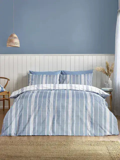 Catherine Lansfield  Harbour Stripe Quit Set | Blue