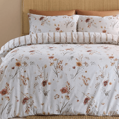 Catherine Lansfield Harvest Flowers Quilt Set| Natural
