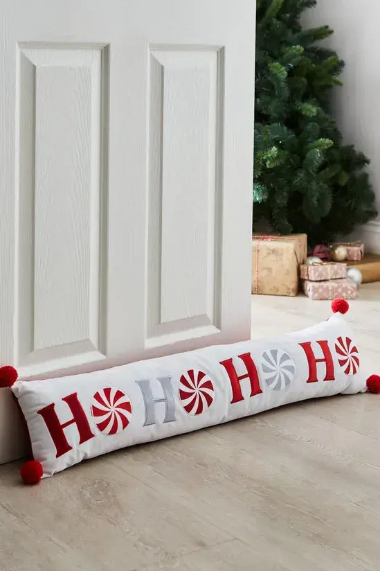 Catherine Lansfield Ho Ho Ho Draught Excludes| Red