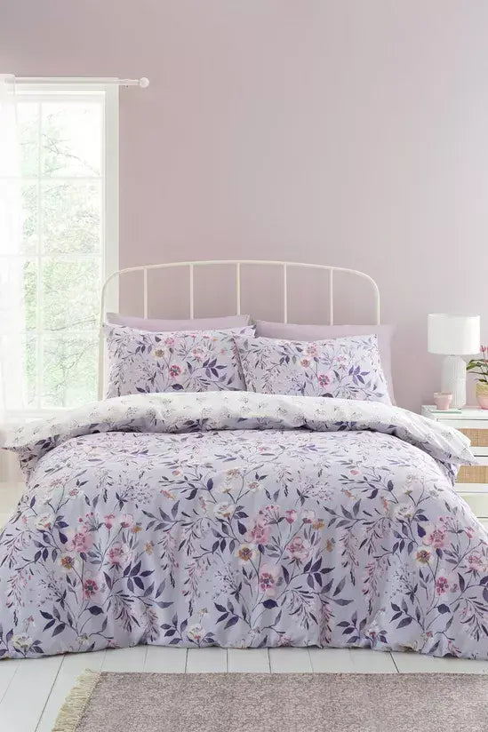 Catherine Lansfield Isadora Floral Quilt Set  | Lilac